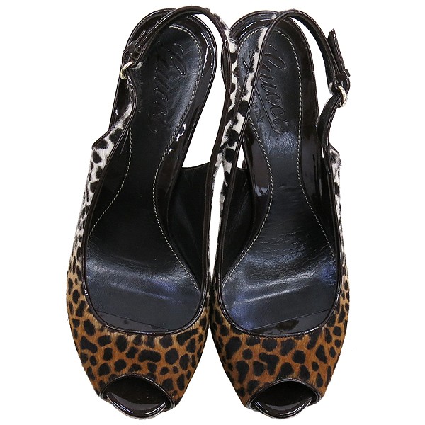 Gucci Leopard Pattern Open Toe Shoes Size 36.5 - image 2