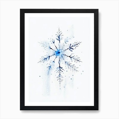 Frost, Schneeflocken, minimalistisches Wasser gerahmtes Wandbild Poster Leinwanddruck Bild