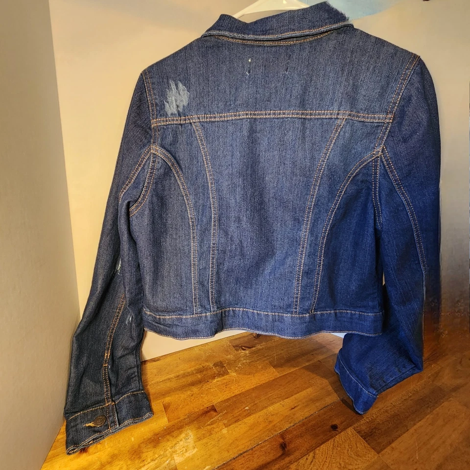 LEI Dark Blue Denim Jacket - Size Juniors Large - Image 2 of 4
