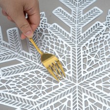 4X PVC Placemats Metallic Finish Christmas Dining Table Heat Insulation Mats Pad