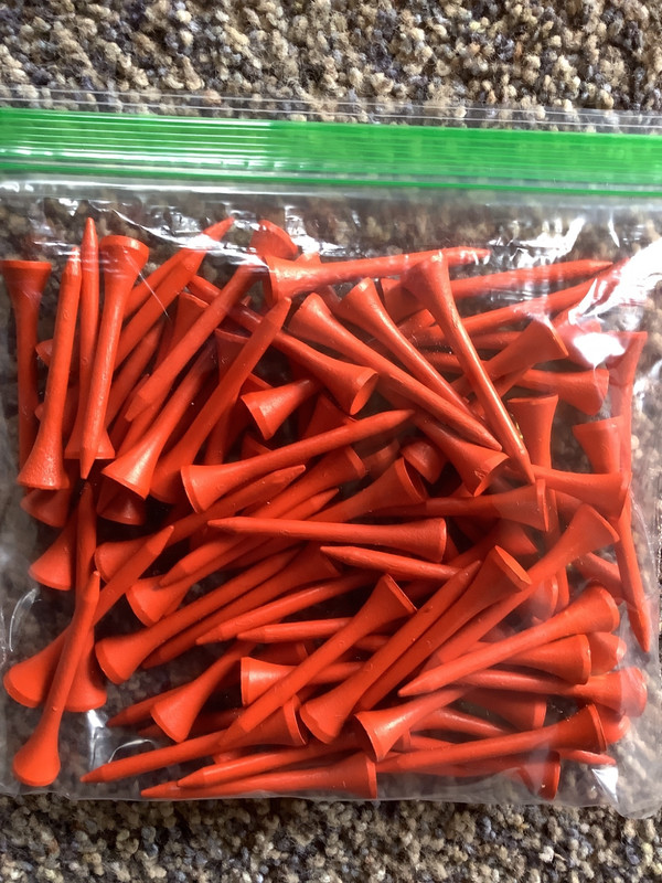 2 INCH WOOD GOLF TEES Yellow color 80+ COUNT-B-Box