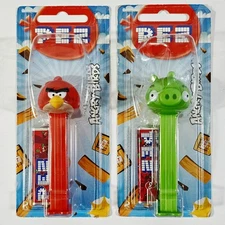 2x Rovio PEZ Dispenser ANGRY BIRDS RED BIRD & PIG New Short Blister Collectibles