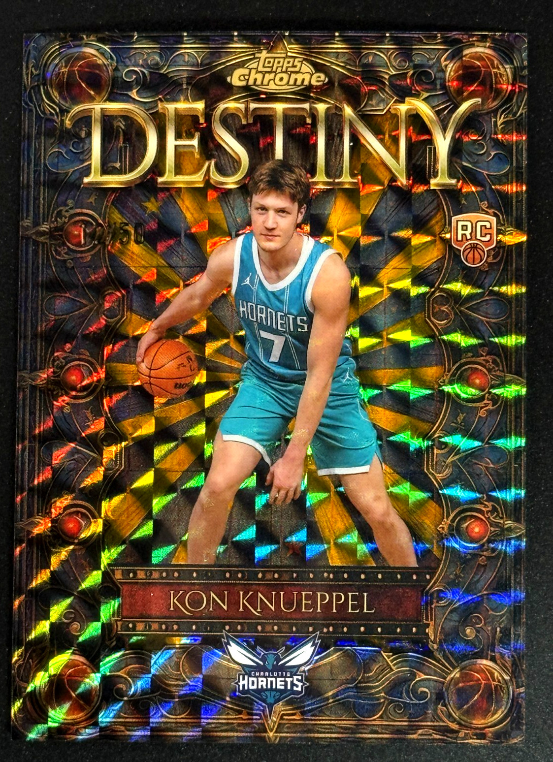 2025-26 TOPPS CHROME KON KNUEPPEL DESTINY GOLD GEOMETRIC REFRACTOR /50 #D4 RC