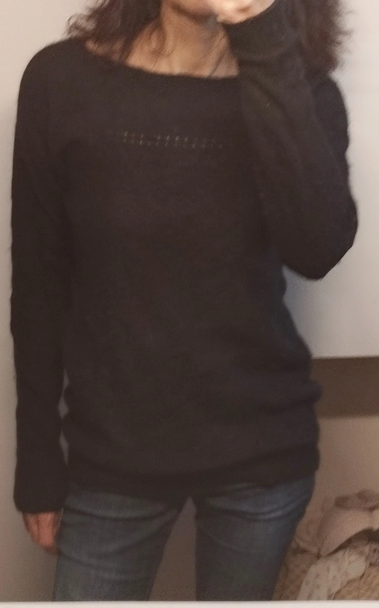 Pull Court Femme Reserved - Taille EU 38, Noir - Style Décontracté, Coupe Ample