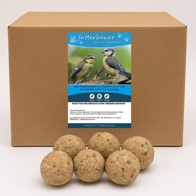 Futterbauer 100x 90g Meisenknödel mit Insekten ohne Netz Vogelfutter Wildvogelfu