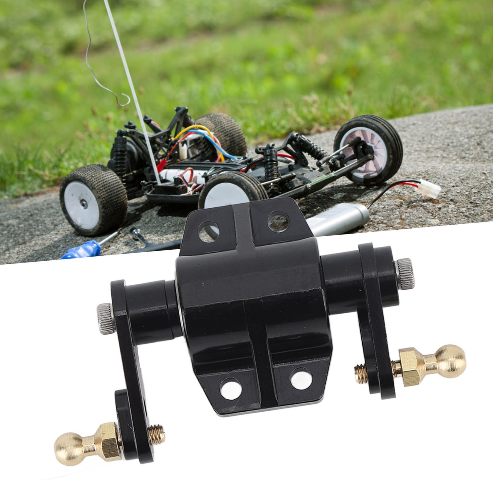 RC Steering Gear Bearing Assembly Aluminum Alloy Steering Mount Bracket for TAMI