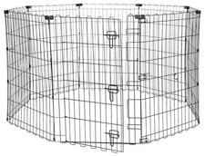 Amazon Basics Foldable Octagonal Metal Exercise Dog Playpen - Indoor/Outdoor, Si
