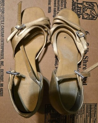 Ballroom Dance Shoes - Ladies Gold - 7M - 2'' Heel Pre-owned