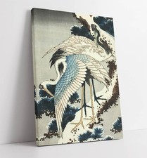 KATSUSHIKA HOKUSAI, CRANES ON SNOW COVERED PINE -CANVAS ARTWORK PICTURE PRINT
