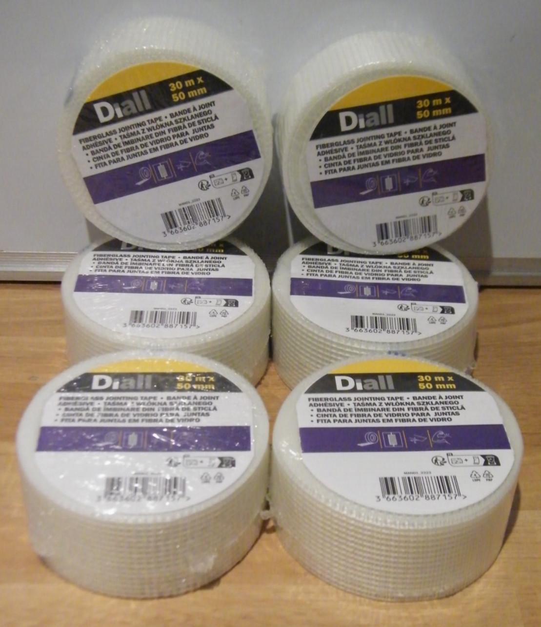 Diall Drywall Scrim Tape Fibreglass Plasterboard Tape 50mm X 30mm X6