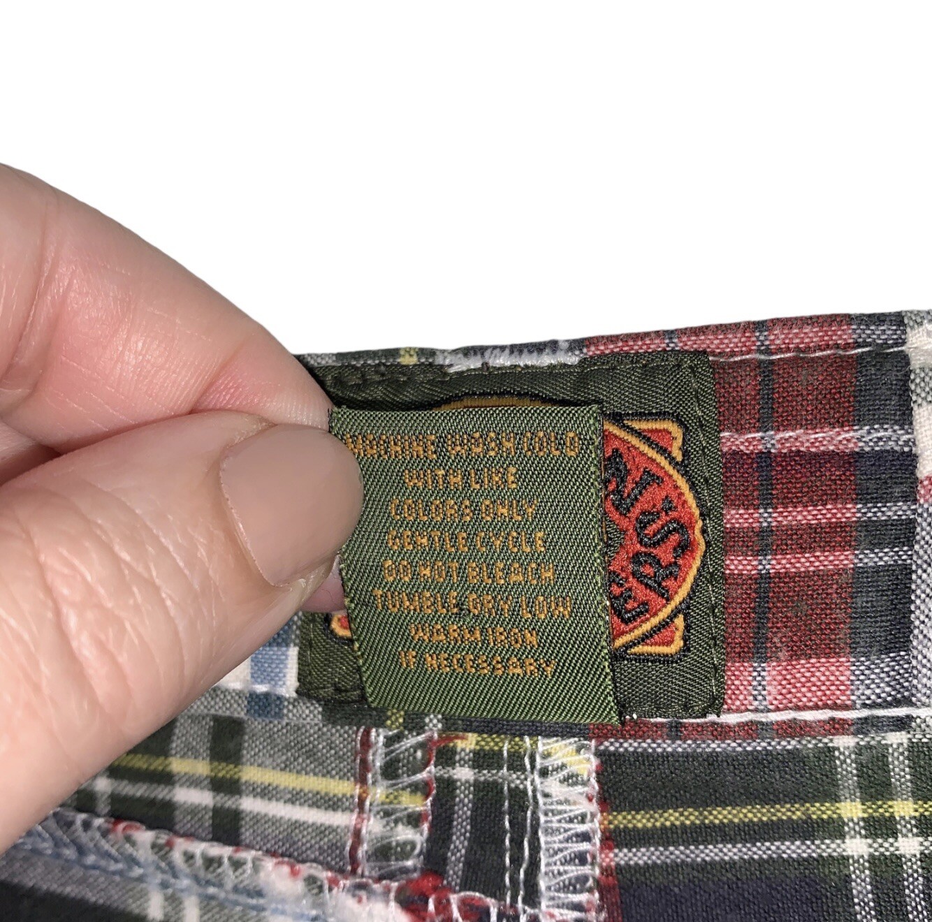 Boston Traders Madras Plaid Patchwork Shorts Mens… - image 4