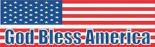 10in x 3in God Bless America USA Flag Vinyl Sticker Car Vehicle Bumper Decal