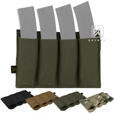 KRYDEX Quadruple Open Top Magazine Pouch Tactical Elastic Mag Carrier MOLLE