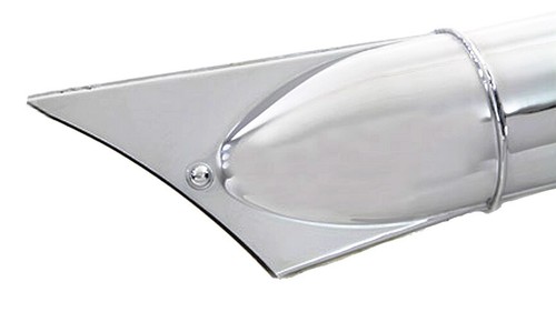 CHROME "Rocket" MUFFLER with Seam for 1941 - 1949 Harley Knucklehead UL Panhead - Bild 3 von 6