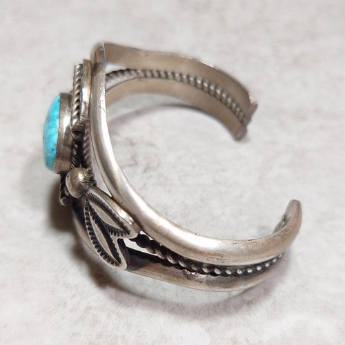 Navajo Turquoise Bangle Water Web Stampwork - Picture 5 of 8