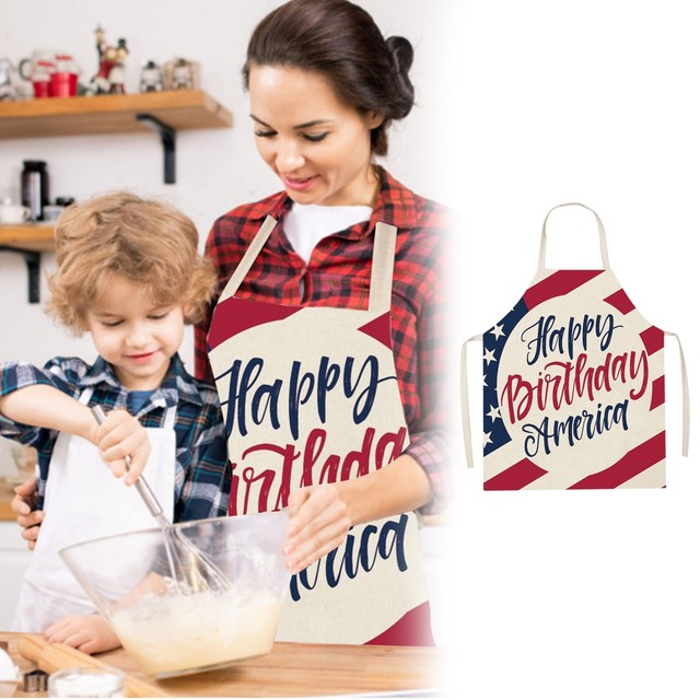 Plaid Apron Dress American Independence Day Apron Home Party Sleeveless Coverall Plaid Apron Dress American Independence Day Apron Home Party Sleeveless Coverall