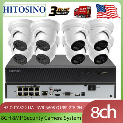 Hikvision Compatible 8ch 8POE NVR 8mp 4K IP Security Camera CCTV System Lot IP67