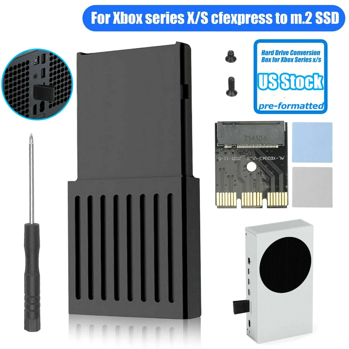 External SSD M.2 Hard Drive Expansion Card Box Adapter for Xbox Series X/S  New