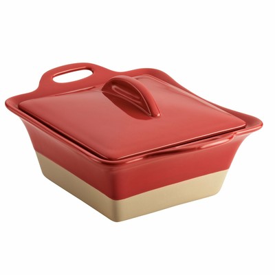 Rachael Ray Collection Stoneware Cherry Square Casserole, 2.5-Quart 