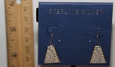 NEW STERLING SILVER Earrings Pierced Silver Dangle White/Silver