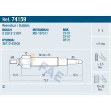 FAE Glühkerze passend für Hyundai H-1/Starex 2.5 TD intercooler KIA K2500
