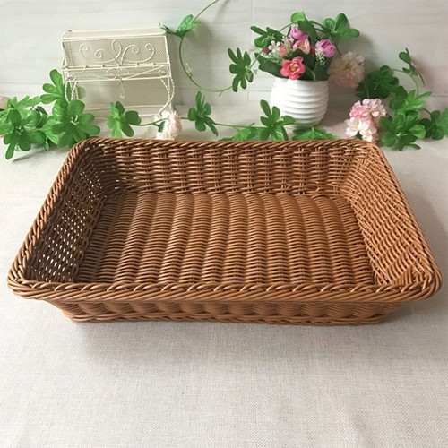 Coffee Bread Fruit Tray Imitation Woven Organization Box - Picture 12 of 18