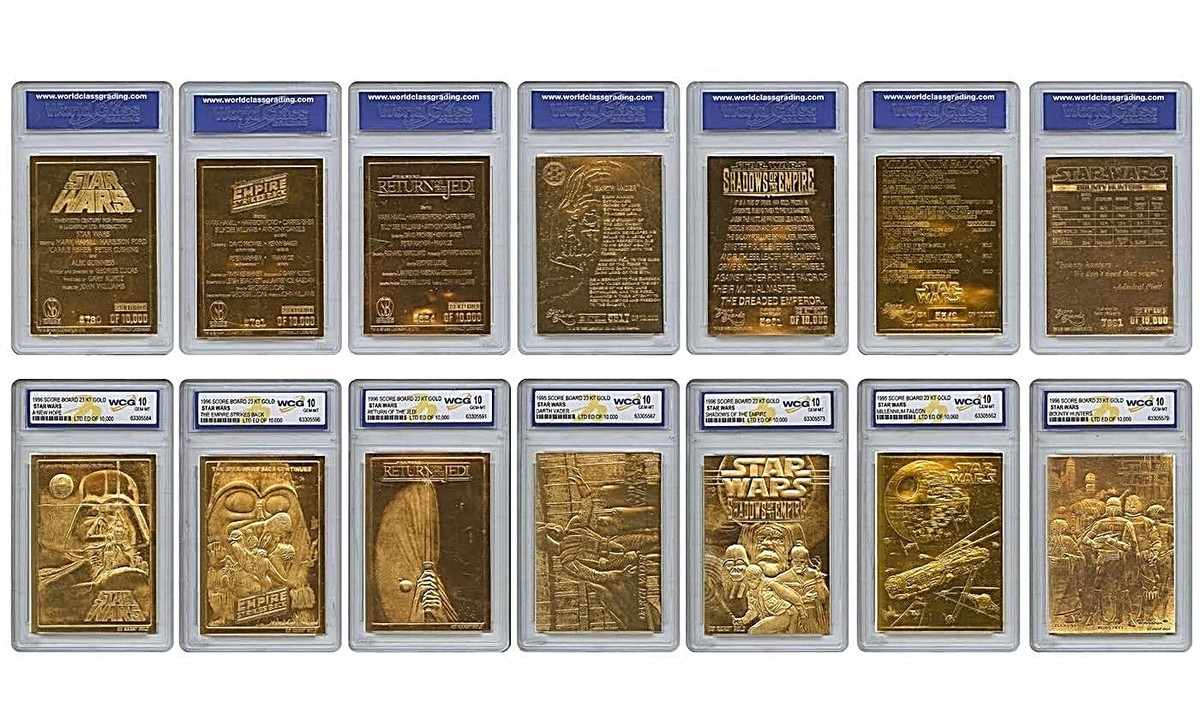 GEM MINT 10 Graded 23K Gold 1996 Star Wars Darth Vader Skywalker