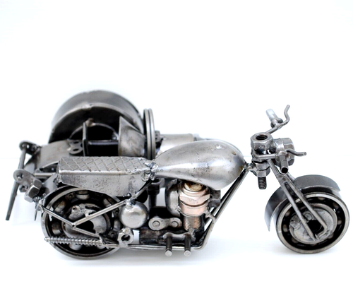 Motorcycle sidecar Scrap metal sculpture, Cool gift for dad, Wow Graduation gift - Picture 13 of 15