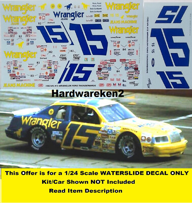 NASCAR DECAL #15 WRANGLER 1983-1984 FORD THUNDERBIRD EARNHARDT / RUDD - 1/24