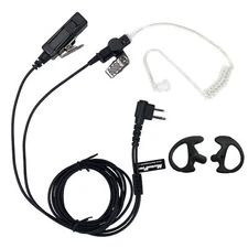 Earpiece for Motorola Two Way Radio PTT Mic w/ Earbud/Black Earmold (Combo Pack)