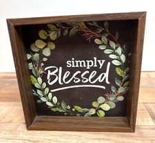 Rustic Wooden "Simply Blessed" Wall/Desk Decor