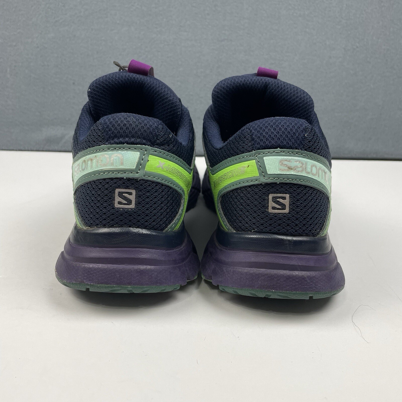 Scarpe da corsa Salomon X Mission 3 blu viola verde acqua trail donna taglia 9
