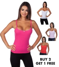 Hering Ladies 100% Cotton Lace Trim Camisole 2 PACK 772F
