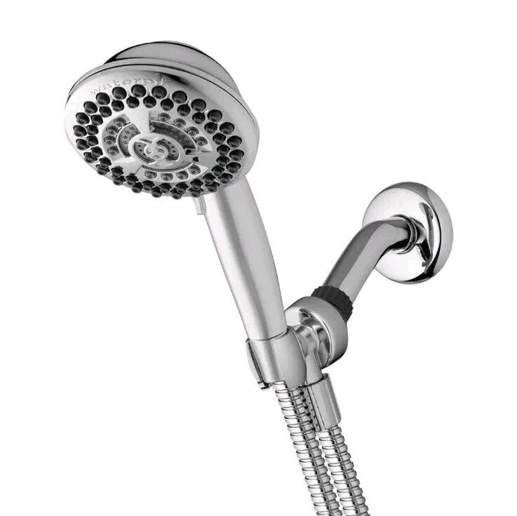 Waterpik Handheld Shower 9 Spray Setting 4.5 Inch Wall Mount Bathroom in Chrome