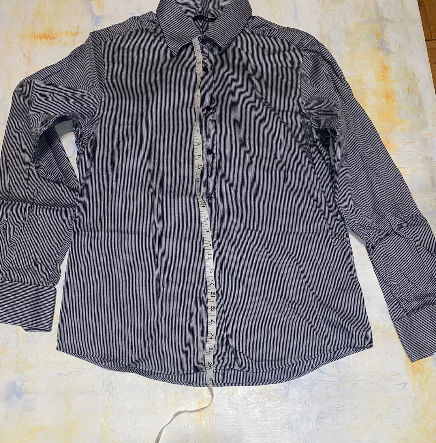 GUCCI Men's Shirt STRIPED GRAY/ BLACK Long Sleeve Size 48/18 eBay