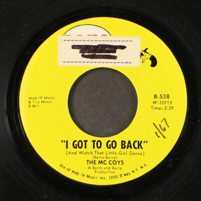MCCOYS: i got to go back / dynamite BANG 7'' Single 45 RPM