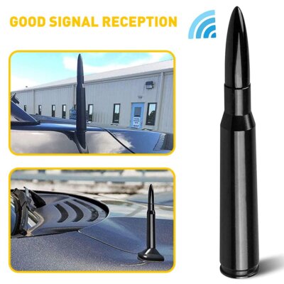 BULLET ANTENNA 50 CAL SHORT BLACK for 2021 Ford F-250 F-350 Super Duty EOA