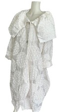 Heydari White Jacket Lagenlook  Parachute Material 3d Flowers Wearable Art Boho