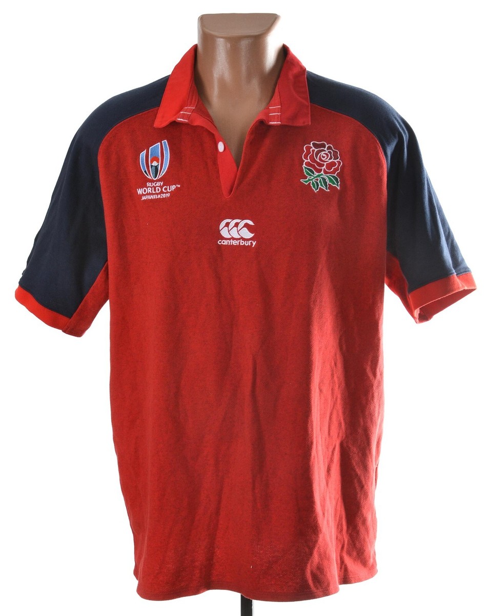 ENGLAND 2019 WORLD CUP RUGBY UNION POLO SHIRT CANTERBURY SIZE L