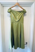 Phase Eight 12 Pea Green A-line Bridesmaid Prom Dress with netting