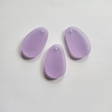Purple Pendant, Cultured Beach Sea Glass for Jewelry, Keychains, Crafts, 33x20mm