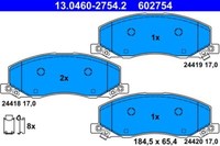 ATE 13.0460-2754.2 Bremsbelagsatz, Scheibenbremse FüR Opel Saab
