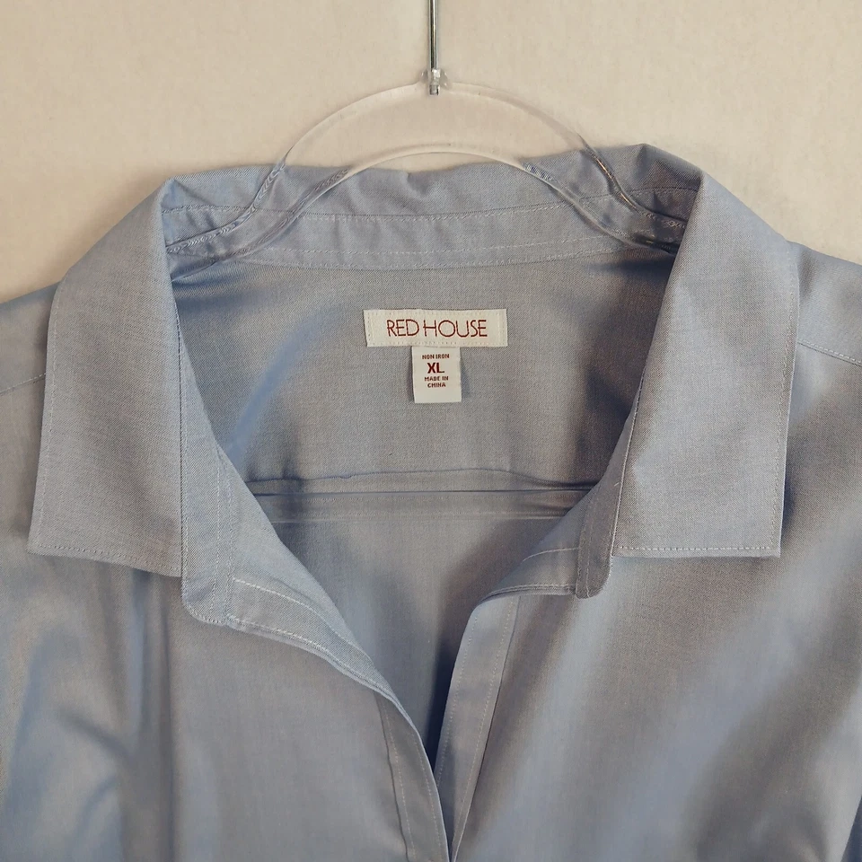 Red House Women's Pinpoint Oxford Non-Iron Shirt Size XL Light Blue NWT - Image 4 of 4