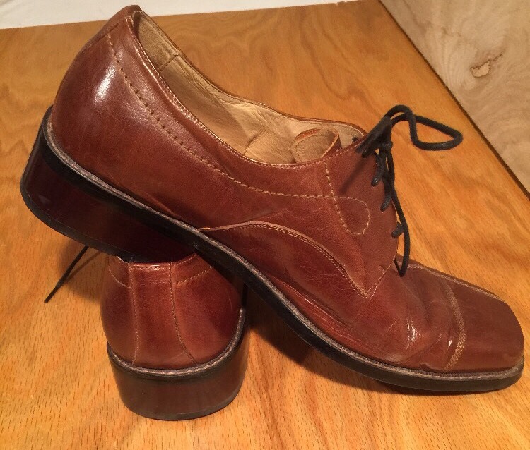 Hand Made Leather Shoes Square Toe Ravello Men\'s Size 42, 10 1/2 US Brown Italy Hand Made Leather Shoes Square Toe Ravello Men main image 4