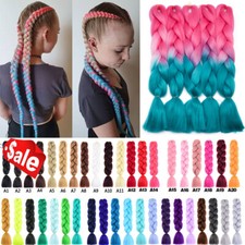 Any Color 24" Braiding Ombre Rainbow 100g Jumbo Braids Hair Extensions Synthetic