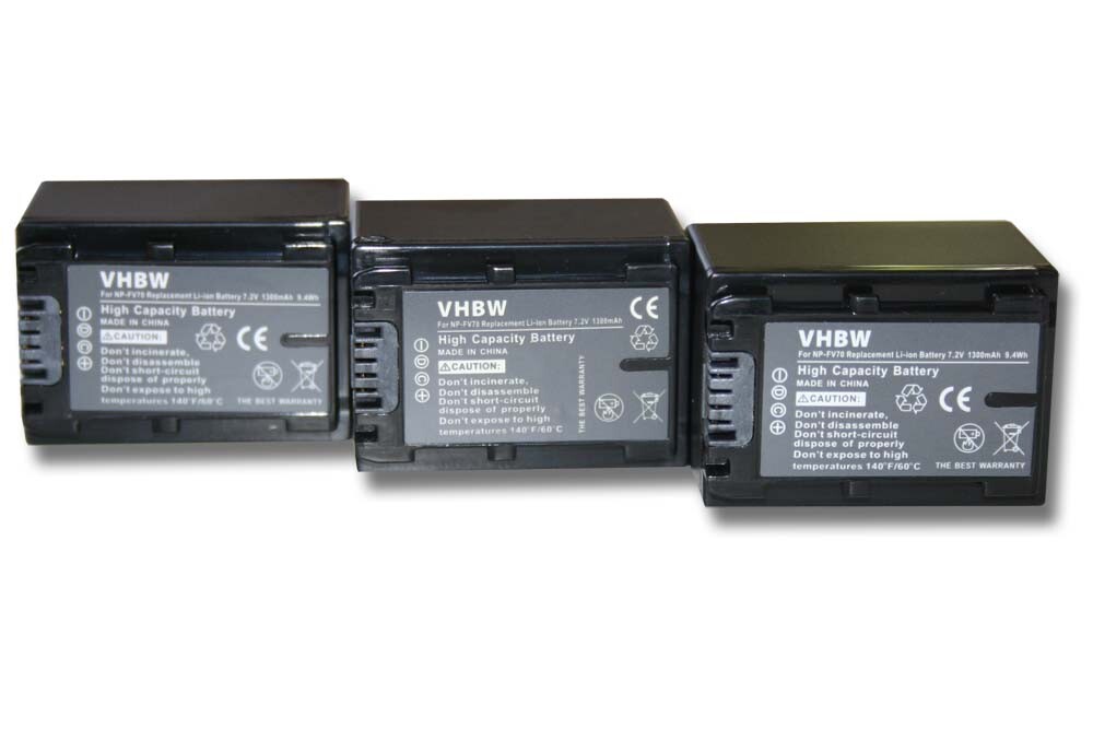 3x CAMCORDER Akku BATTERIE 1300mAh für SONY Handycam HDRTD3VE HDR