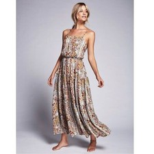 Free People Valerie Boho Maxi Dress Floral Print Sz XS Multicolor Beach Festival