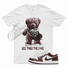 White THRU Shirt for J1 1 Low Bronze Eclipse Bordeaux Burgundy Brown 