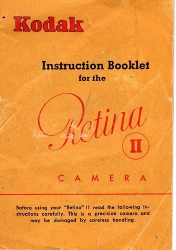 Folleto de instrucciones de cámara Kodak Retina II (16 pgs/1948) - Imagen 1 de 3