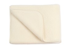 Natural 100% Merino Wool Blanket Throw in Ivory SINGLE LAYER